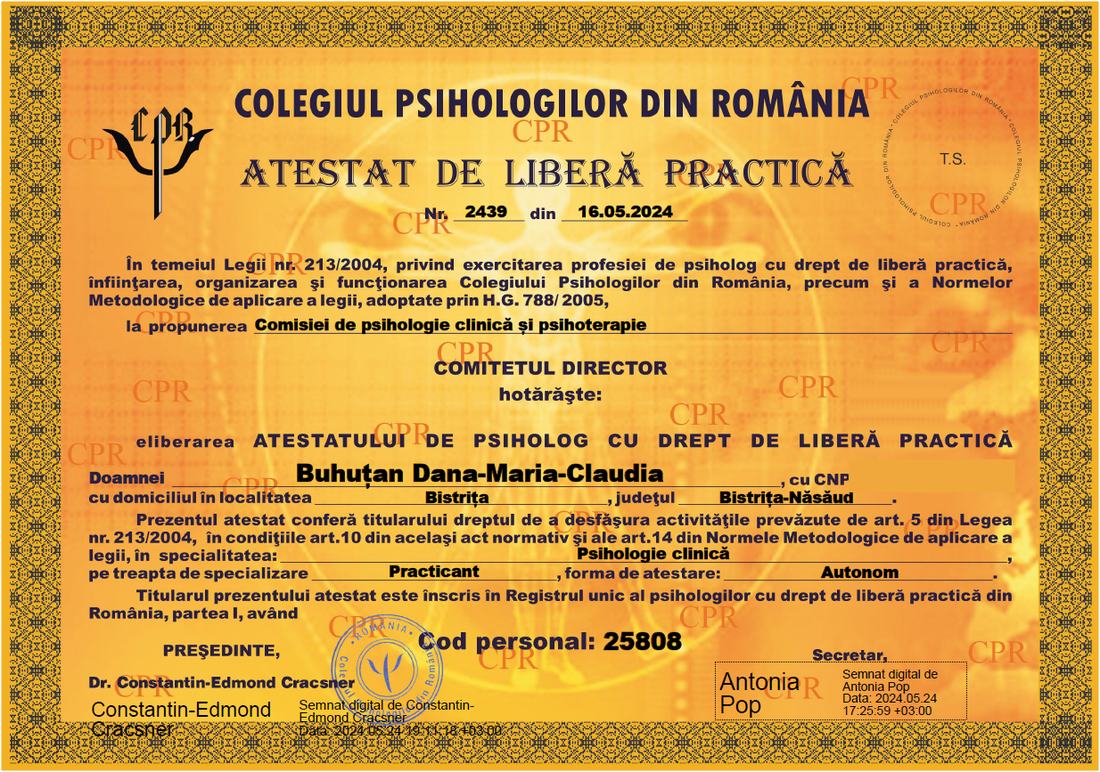 Atestat de liberă practică