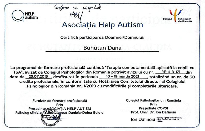 Terapie comportamentală aplicată la copiii cu TSA