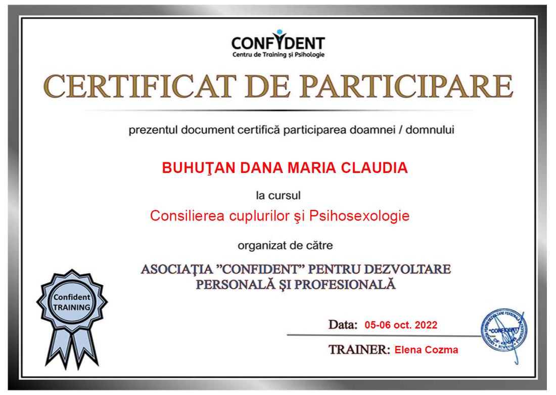 Consilierea cuplurilor și psihosexologie