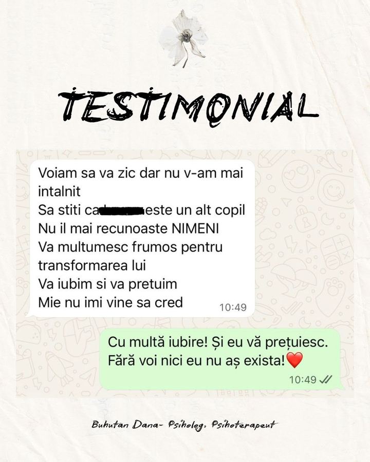 Testimonial: Este un alt copil, nu îl mai recunoaște nimeni